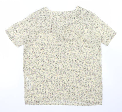 Womens UK Size XS soaked Beige Basic Blouse