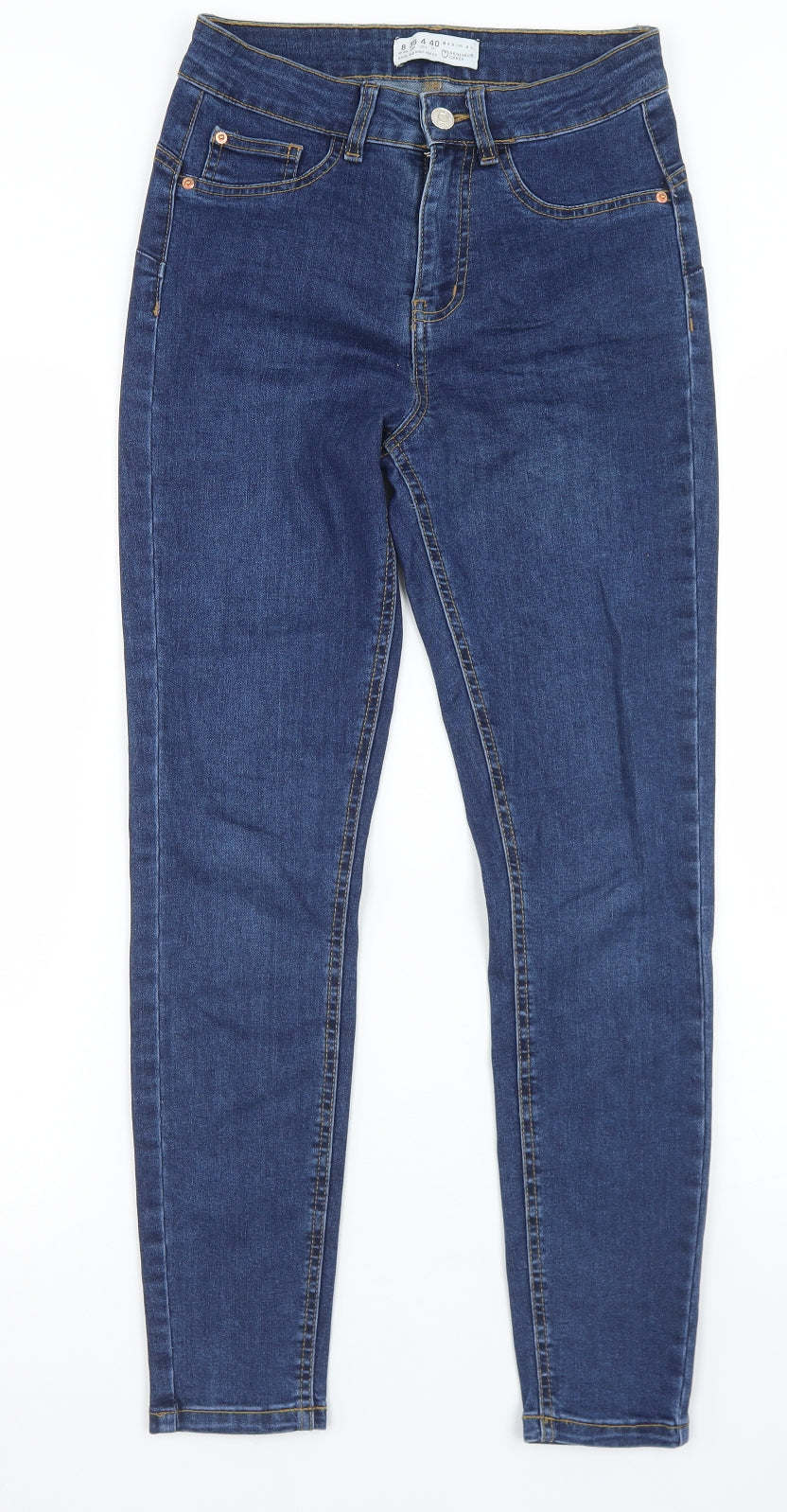 Denim Co Womens Blue  Cotton Skinny Jeans Size 8 L26 in Regular Button