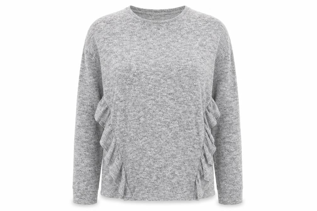Womens UK Size 8 Papaya Grey Basic T-Shirt