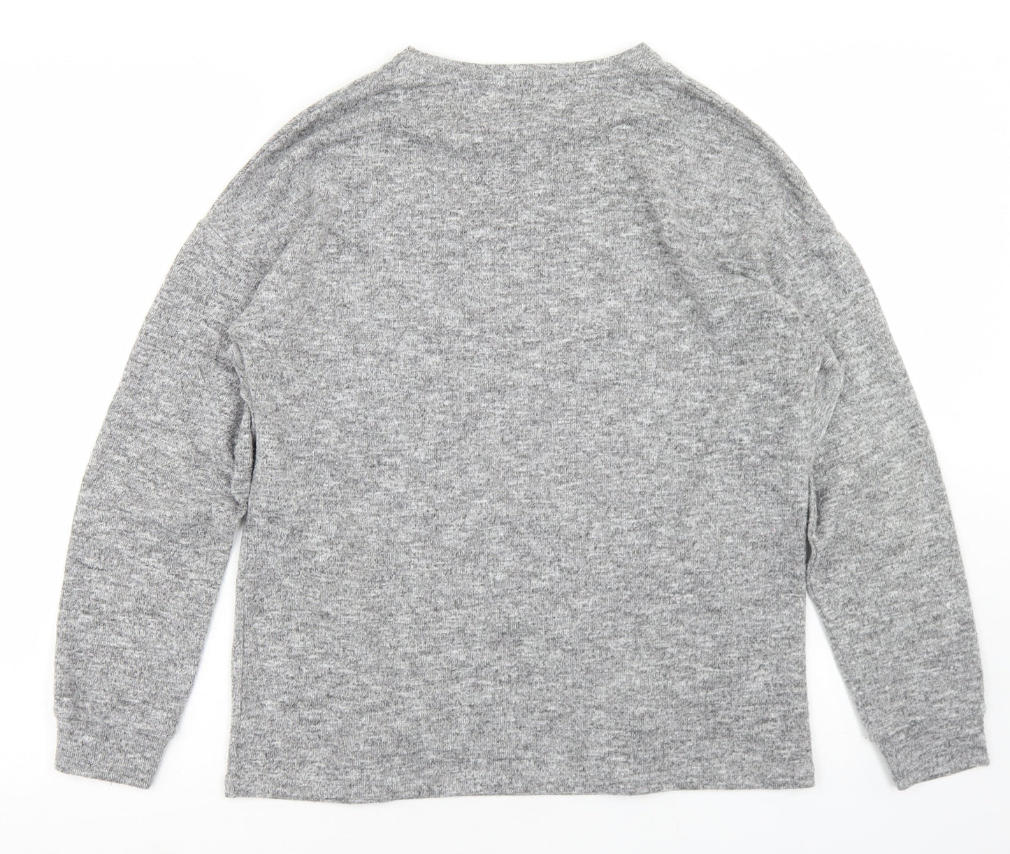 Papaya Womens Grey  Polyester Basic T-Shirt Size 8 Round Neck