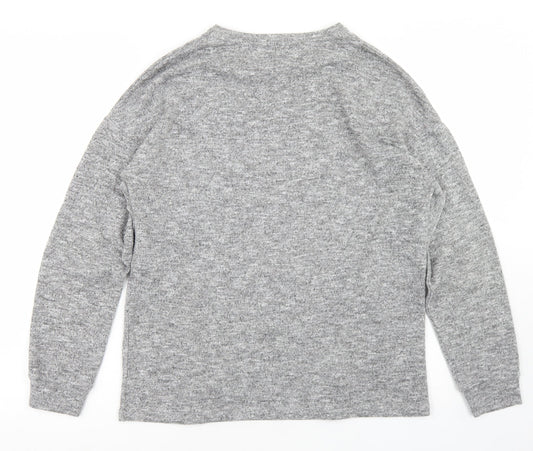 Papaya Womens Grey  Polyester Basic T-Shirt Size 8 Round Neck