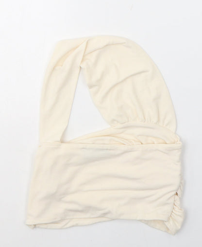 Womens UK Size 8 PRETTYLITTLETHING Ivory Cropped Blouse