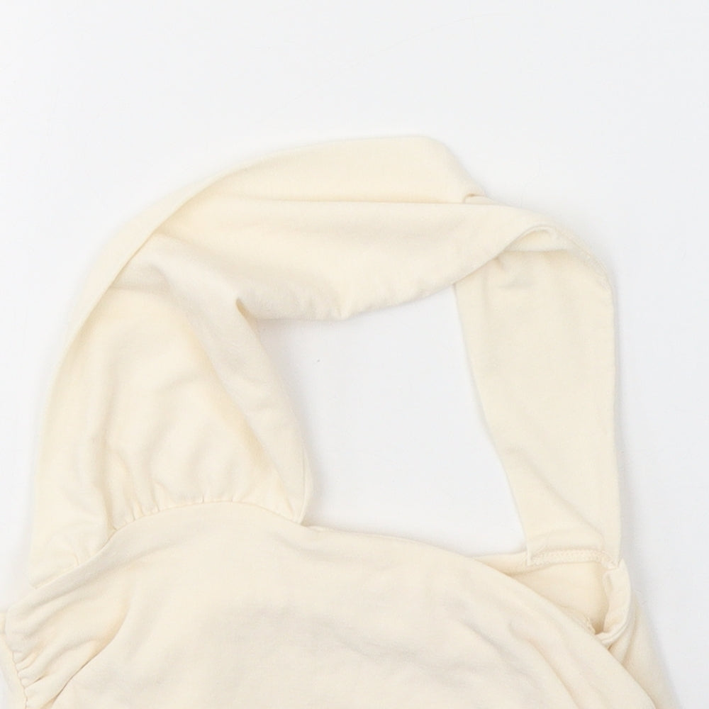 Womens UK Size 8 PRETTYLITTLETHING Ivory Cropped Blouse