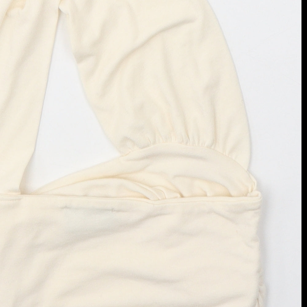 Womens UK Size 8 PRETTYLITTLETHING Ivory Cropped Blouse