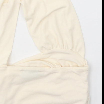 Womens UK Size 8 PRETTYLITTLETHING Ivory Cropped Blouse