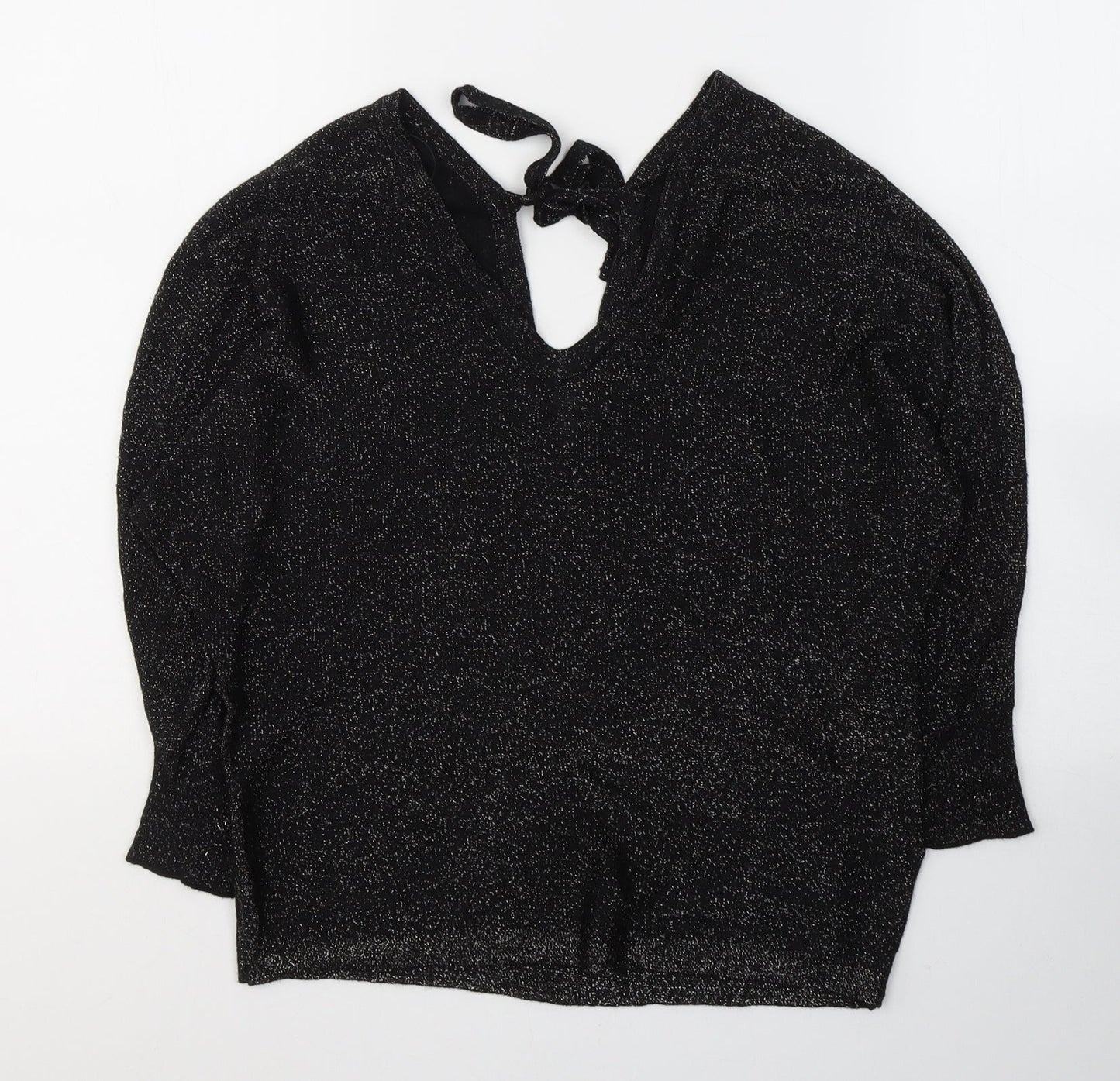 Womens UK Size XS NEXT Black Basic Blouse