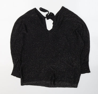 Womens UK Size XS NEXT Black Basic Blouse