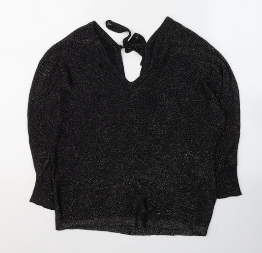Womens UK Size XS NEXT Black Basic Blouse