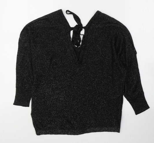 Womens UK Size XS NEXT Black Basic Blouse