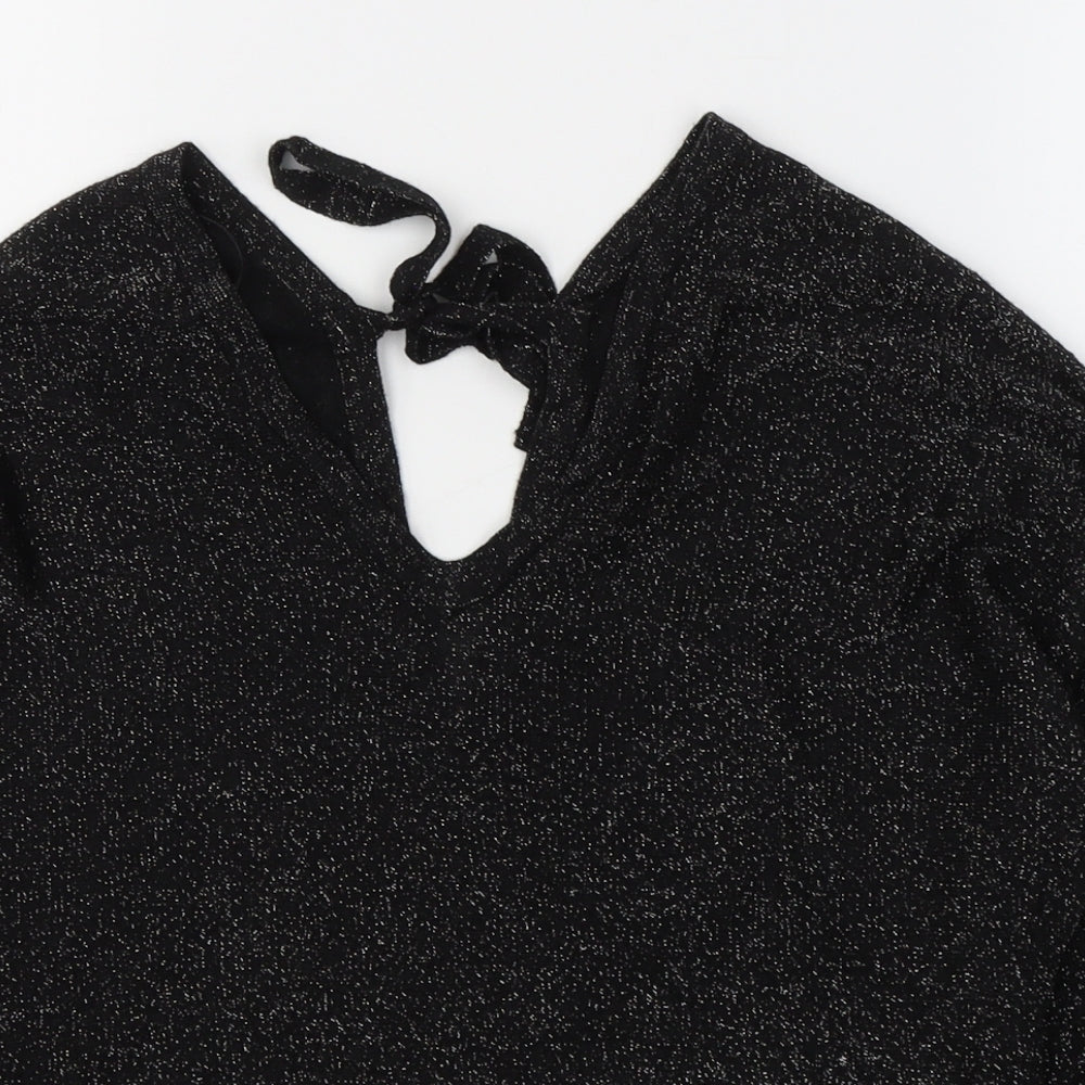 Womens UK Size XS NEXT Black Basic Blouse