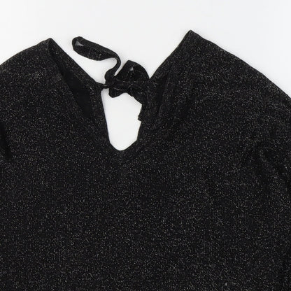 Womens UK Size XS NEXT Black Basic Blouse