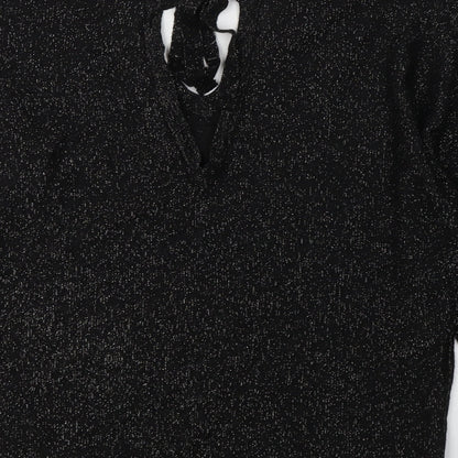 Womens UK Size XS NEXT Black Basic Blouse