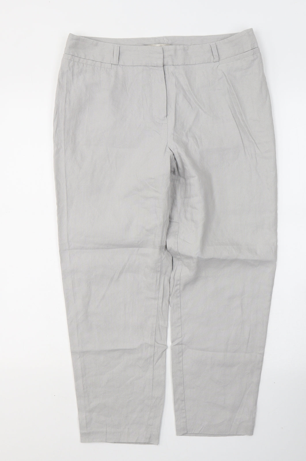 Womens UK Size 30 in Marks and Spencer Regular Fit Cropped Grey Trousers