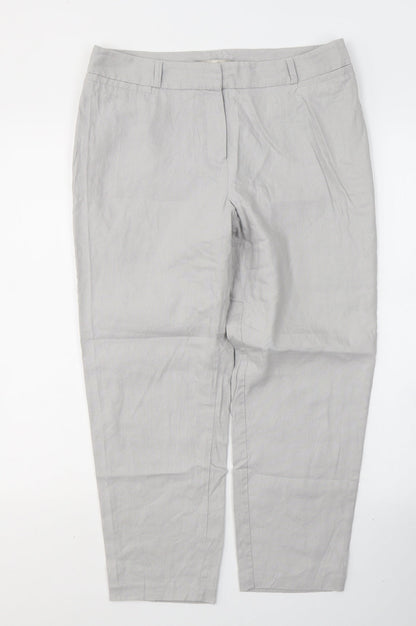 Womens UK Size 30 in Marks and Spencer Regular Fit Cropped Grey Trousers