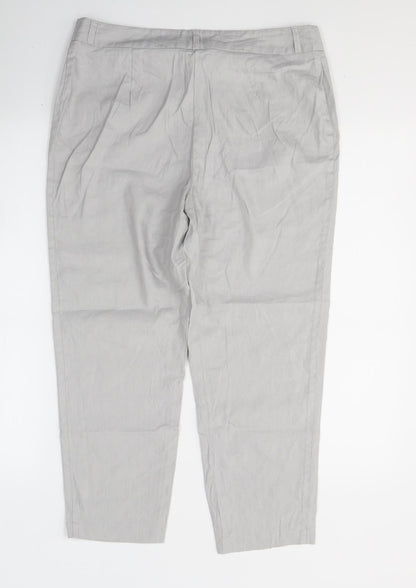 Womens UK Size 30 in Marks and Spencer Regular Fit Cropped Grey Trousers
