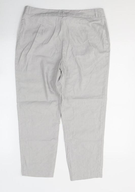 Womens UK Size 30 in Marks and Spencer Regular Fit Cropped Grey Trousers