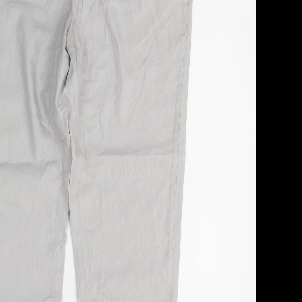 Womens UK Size 30 in Marks and Spencer Regular Fit Cropped Grey Trousers