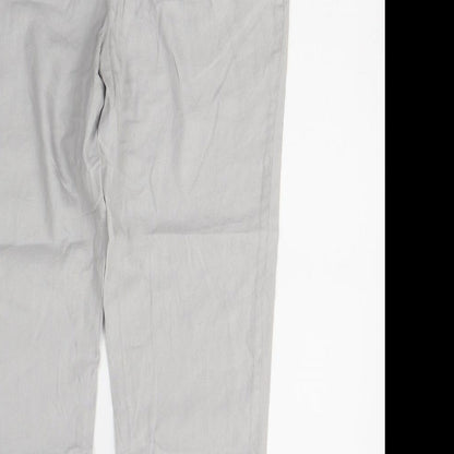 Womens UK Size 30 in Marks and Spencer Regular Fit Cropped Grey Trousers