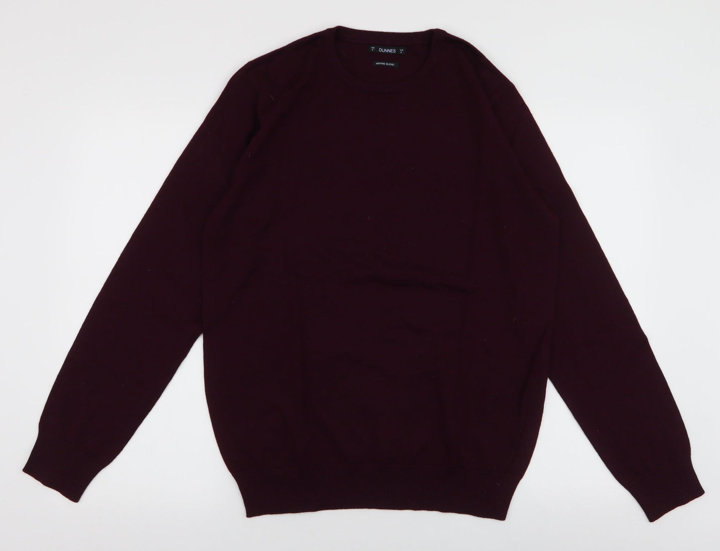 Dunnes Mens Red Round Neck  Acrylic Pullover Jumper Size M