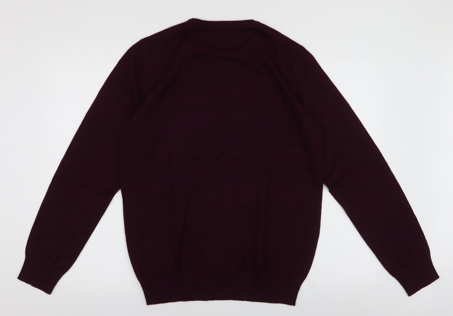 Dunnes Mens Red Round Neck  Acrylic Pullover Jumper Size M