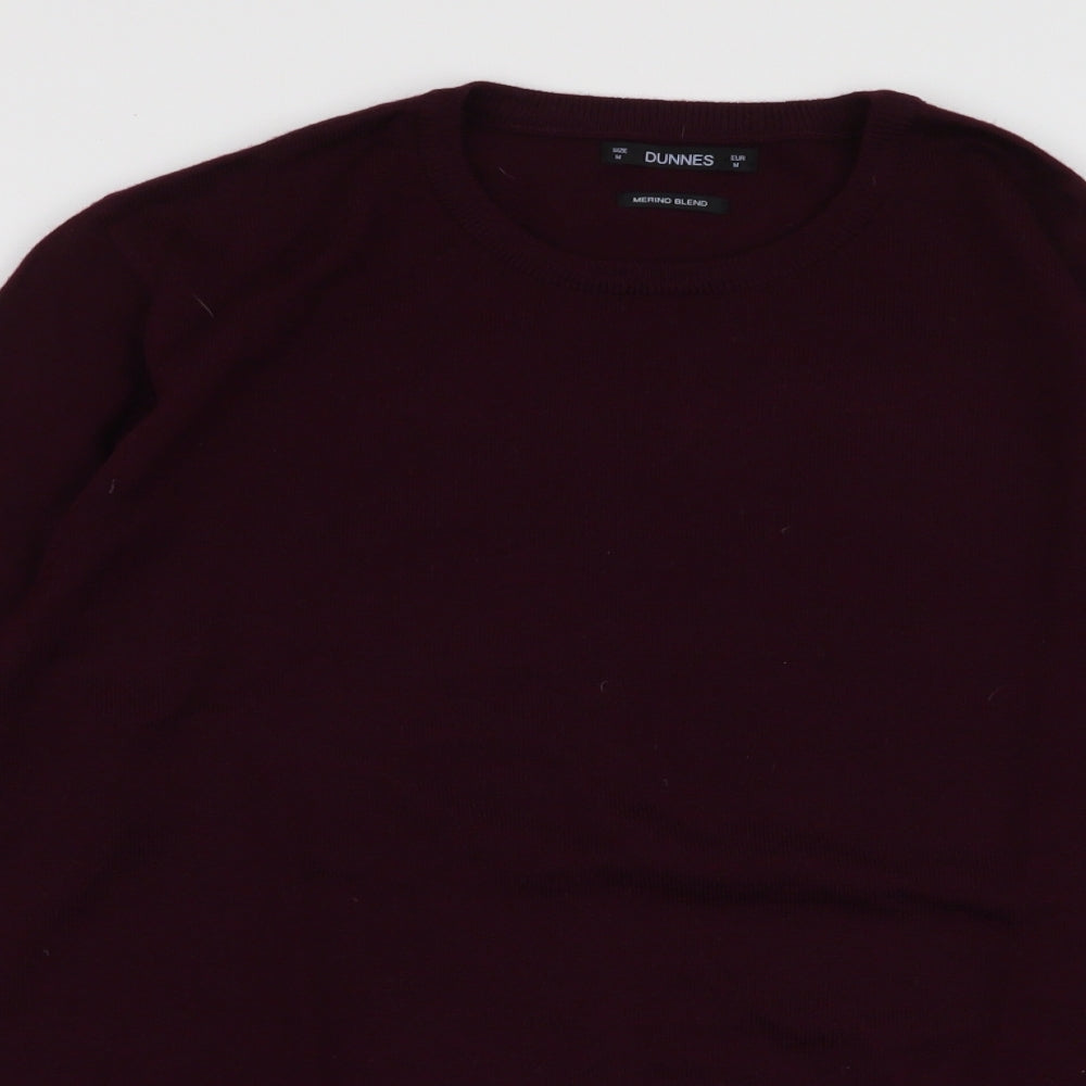 Dunnes Mens Red Round Neck  Acrylic Pullover Jumper Size M