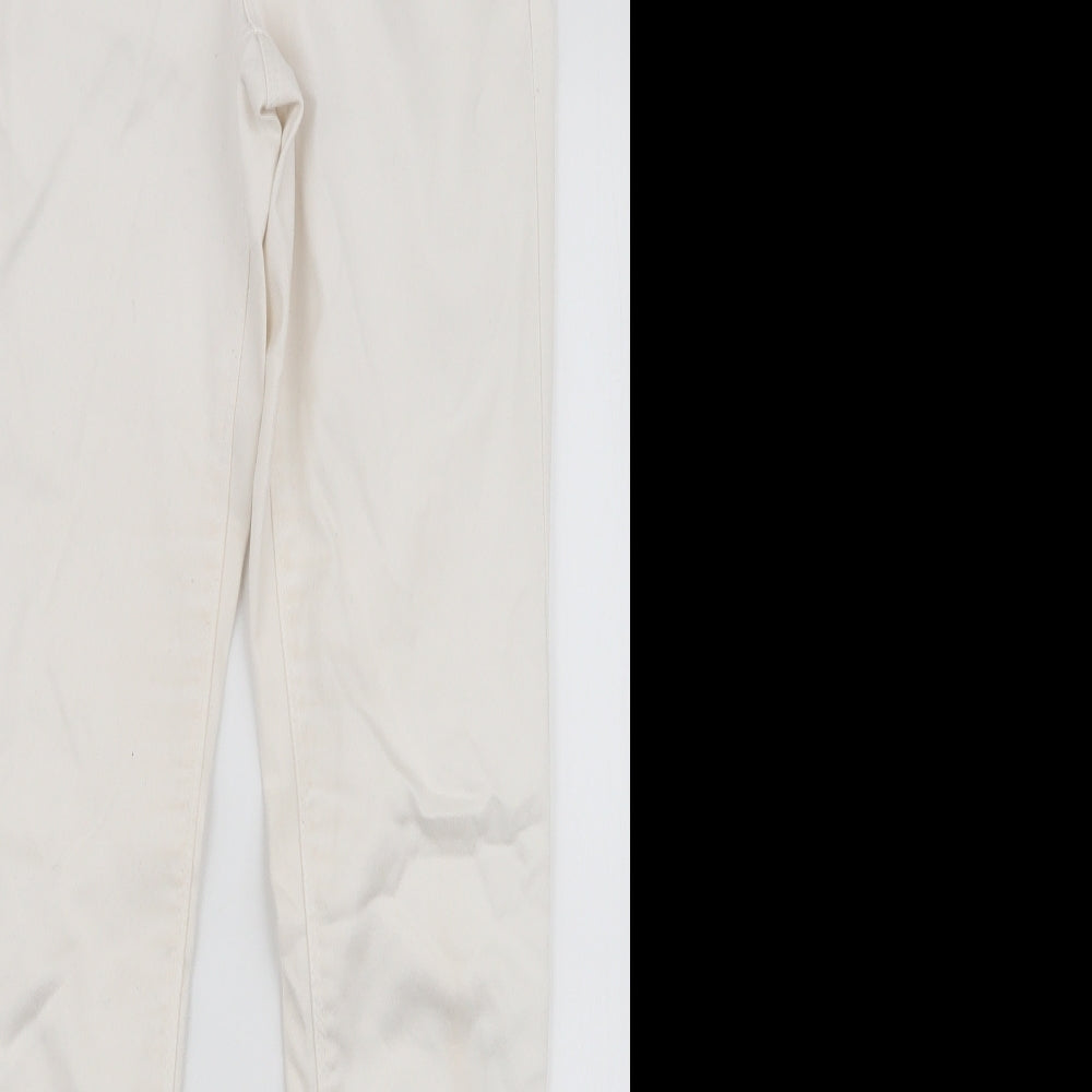 Dorothy Perkins Womens White  Cotton Skinny Jeans Size 10 L29 in Slim Zip