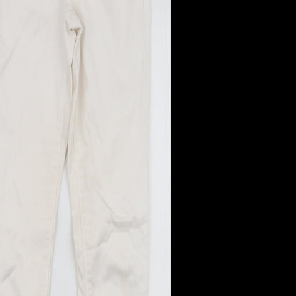 Dorothy Perkins Womens White  Cotton Skinny Jeans Size 10 L29 in Slim Zip