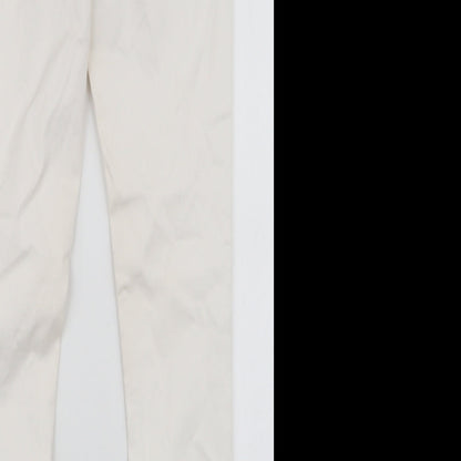 Dorothy Perkins Womens White  Cotton Skinny Jeans Size 10 L29 in Slim Zip