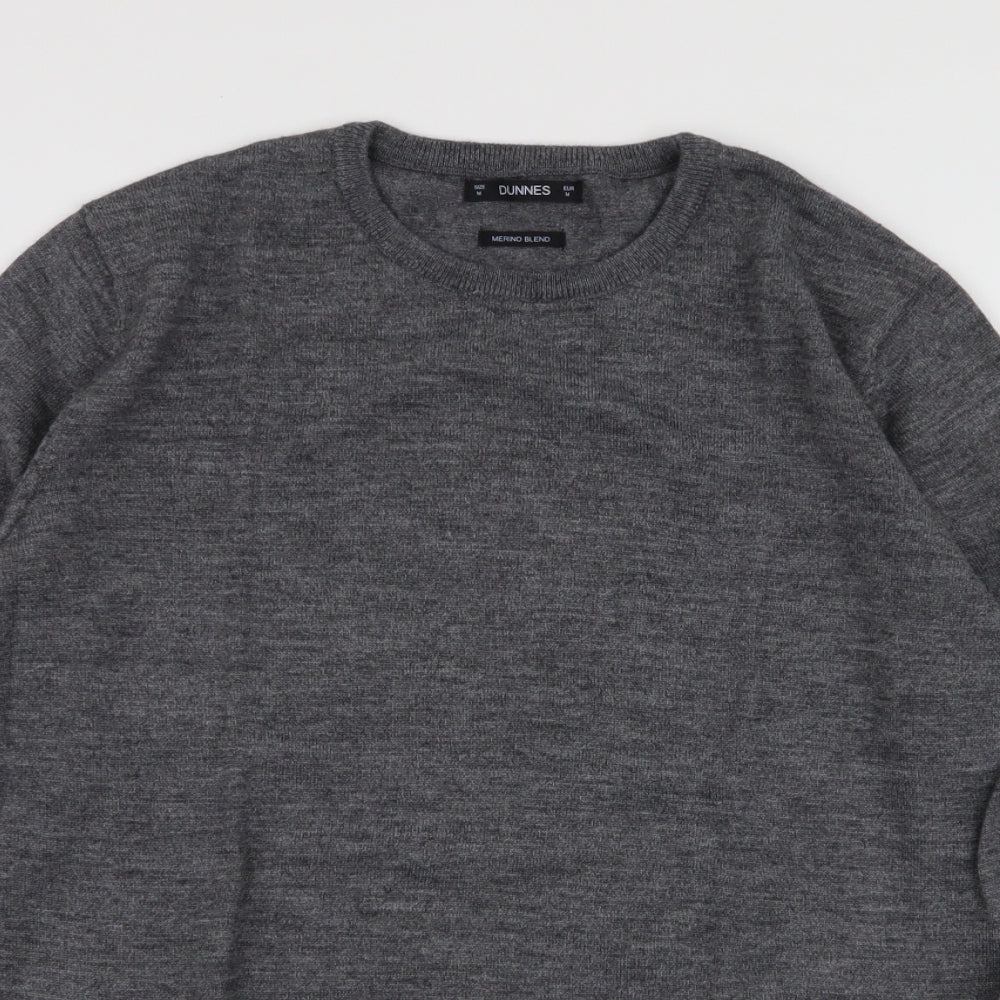 Dunnes Stores Mens Grey Round Neck  Acrylic Pullover Jumper Size M
