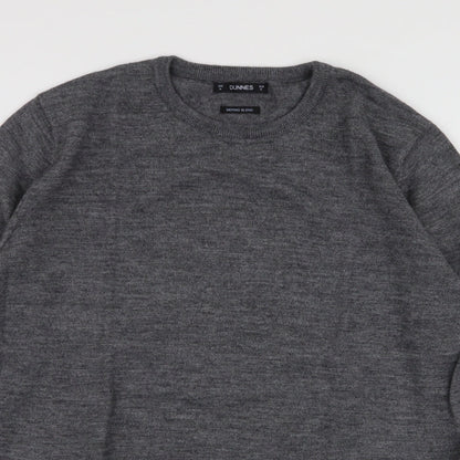 Dunnes Stores Mens Grey Round Neck  Acrylic Pullover Jumper Size M