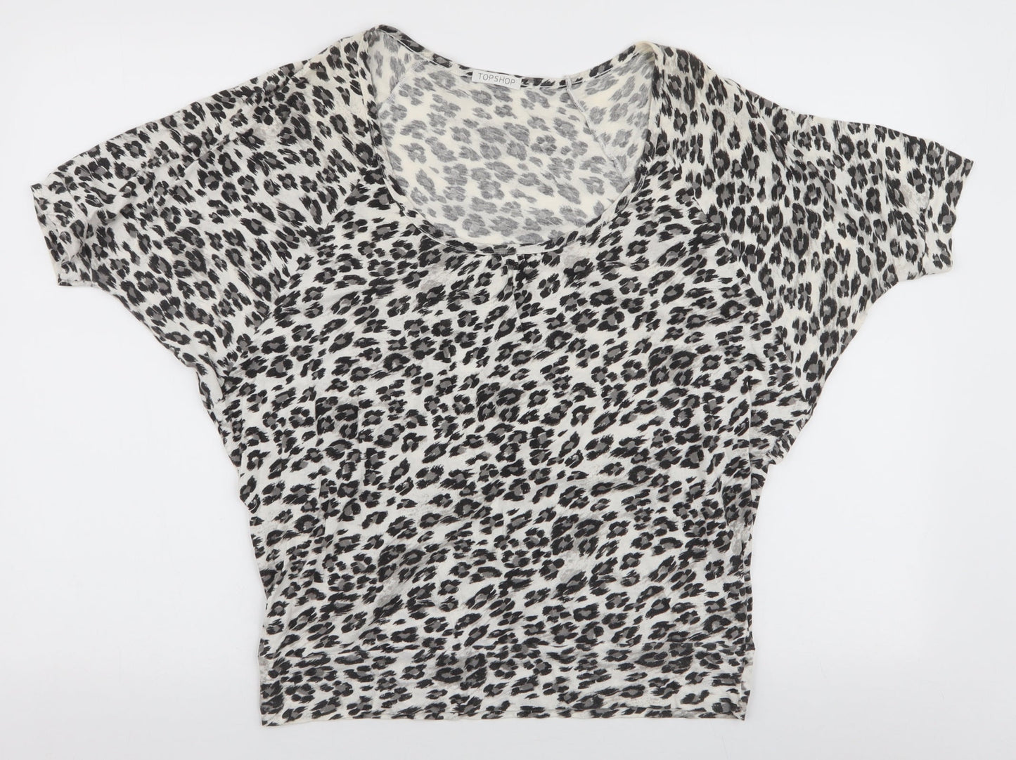 Womens UK Size 10 Topshop Grey Jersey T-Shirt
