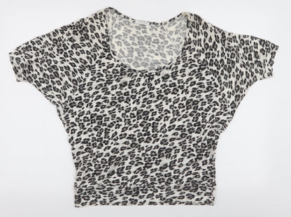 Womens UK Size 10 Topshop Grey Jersey T-Shirt