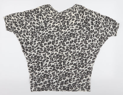 Womens UK Size 10 Topshop Grey Jersey T-Shirt