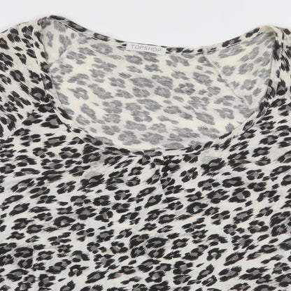 Womens UK Size 10 Topshop Grey Jersey T-Shirt