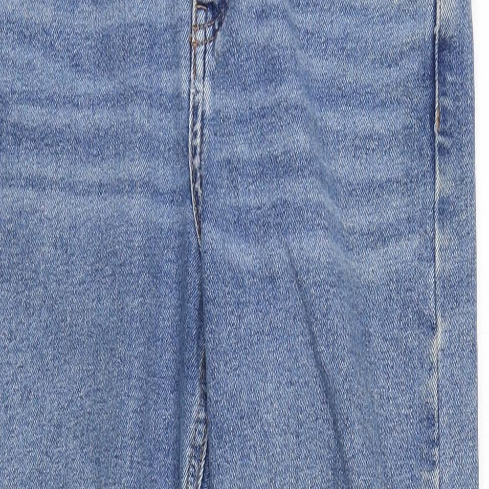New Look Womens Blue  Cotton Straight Jeans Size 8 L28 in Regular Zip
