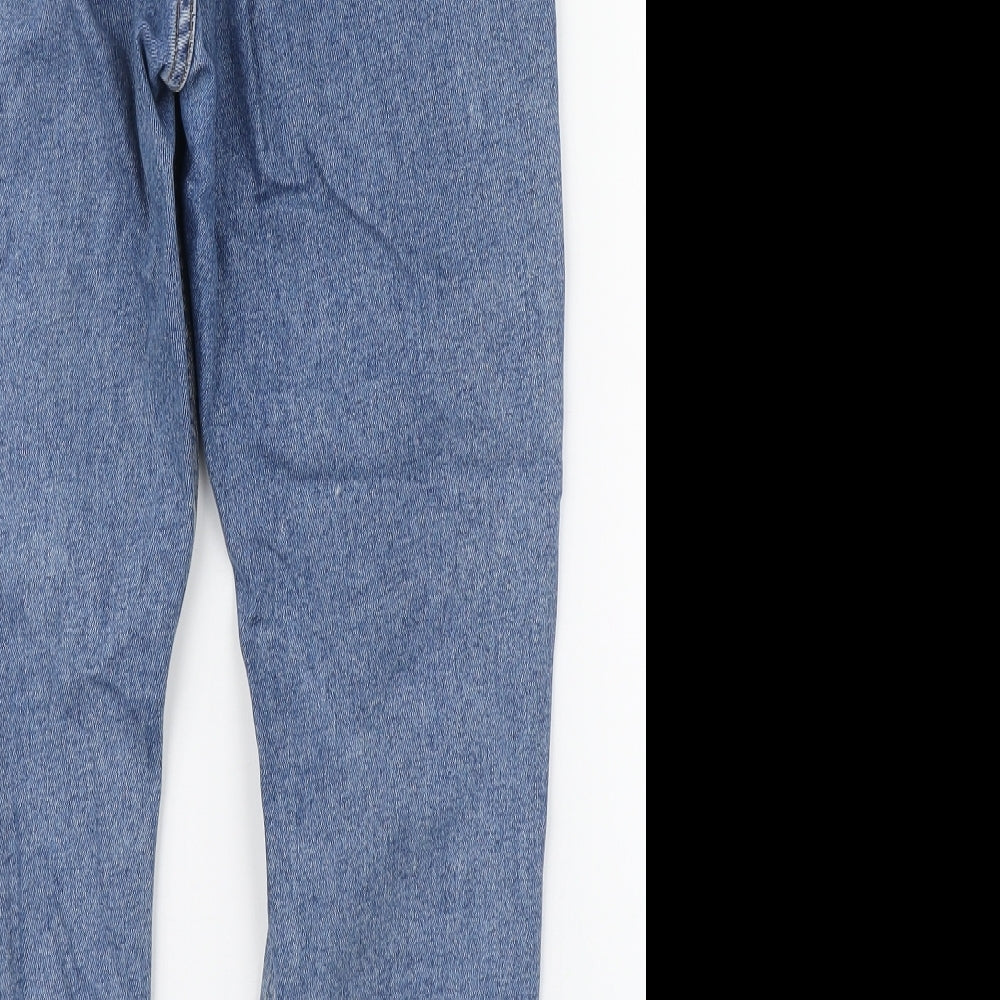 New Look Womens Blue  Cotton Straight Jeans Size 8 L28 in Regular Zip