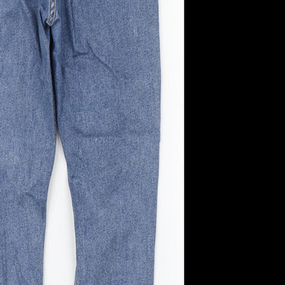 New Look Womens Blue  Cotton Straight Jeans Size 8 L28 in Regular Zip