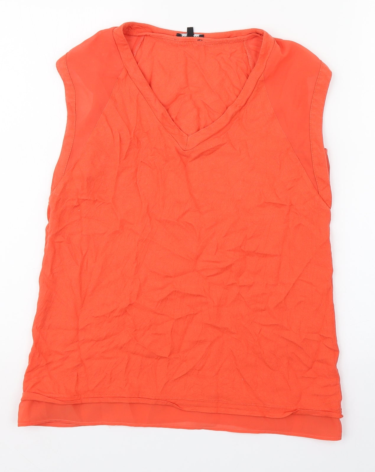 Womens UK Size 10 Warehouse Orange Basic Tank