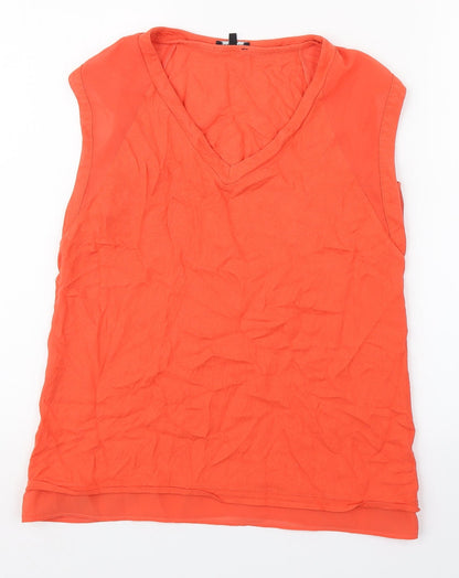 Womens UK Size 10 Warehouse Orange Basic Tank