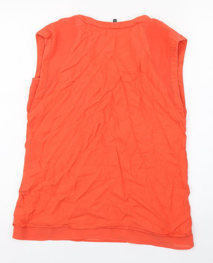 Womens UK Size 10 Warehouse Orange Basic Tank