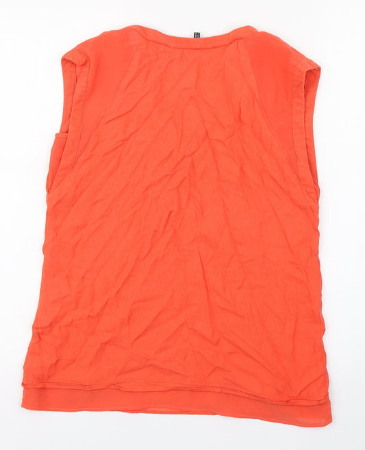 Womens UK Size 10 Warehouse Orange Basic Tank