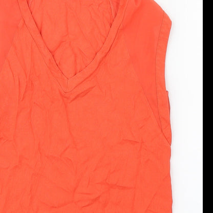 Womens UK Size 10 Warehouse Orange Basic Tank