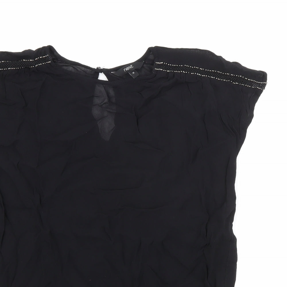 Womens UK Size 12 NEXT Black Basic Blouse