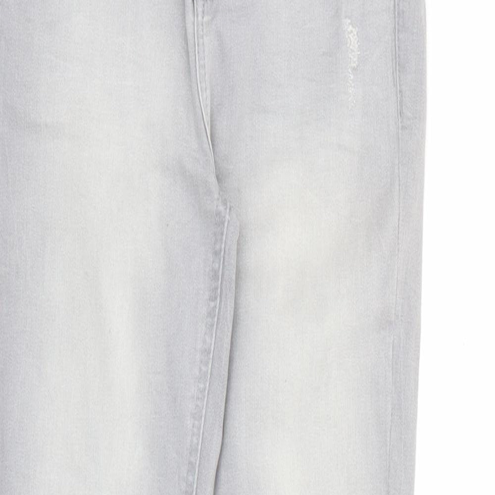 New Look Womens Grey  Cotton Skinny Jeans Size 10 L26 in Regular Button