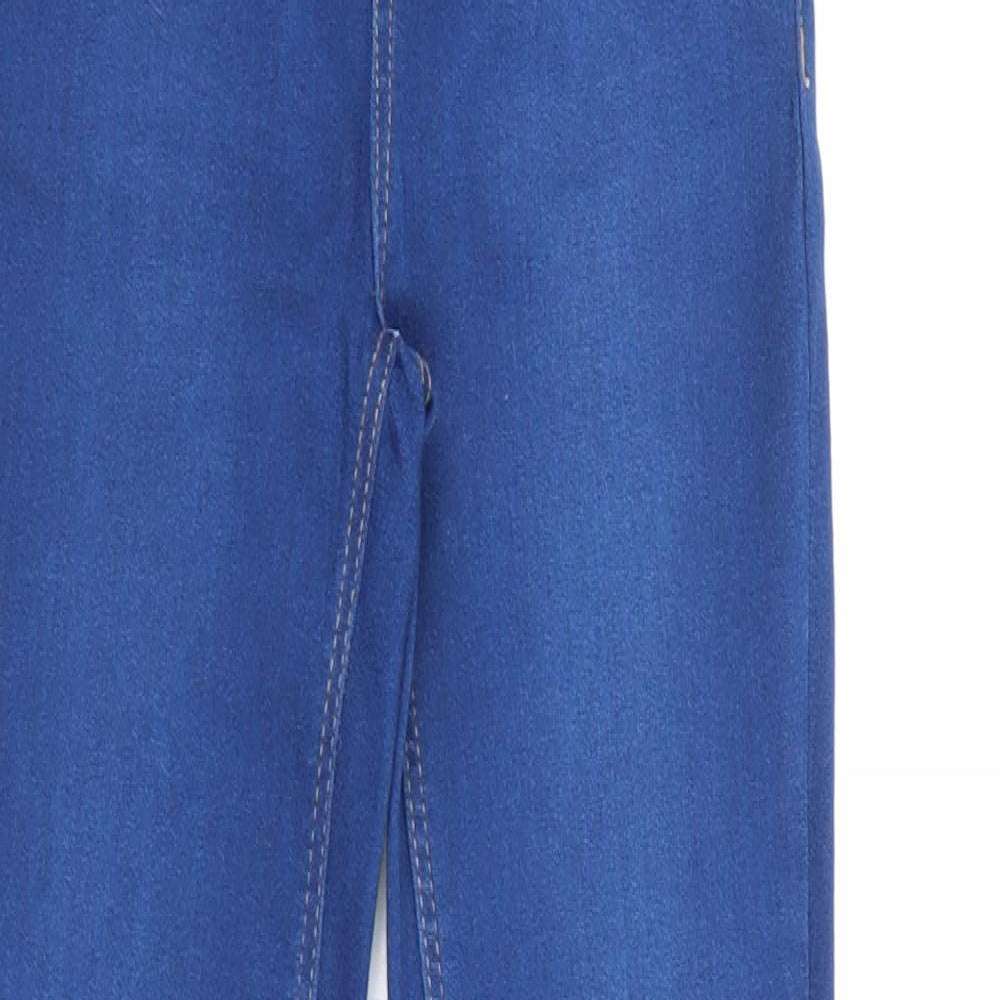 New Look Womens Blue  Cotton Skinny Jeans Size 8 L25 in Regular Button