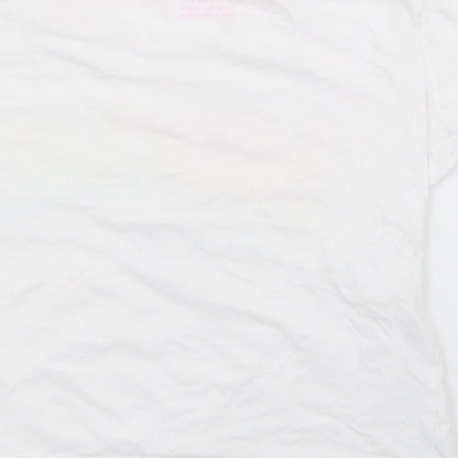 Primark Girls White  Cotton Pullover T-Shirt Size 11-12 Years Crew Neck  - Miami