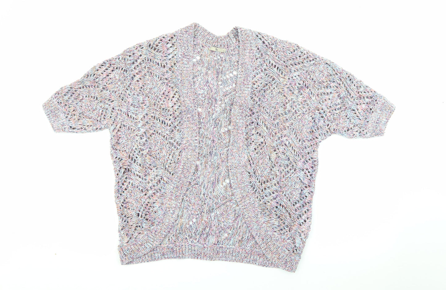 TU Womens Purple V-Neck  Cotton Cardigan Jumper Size 8