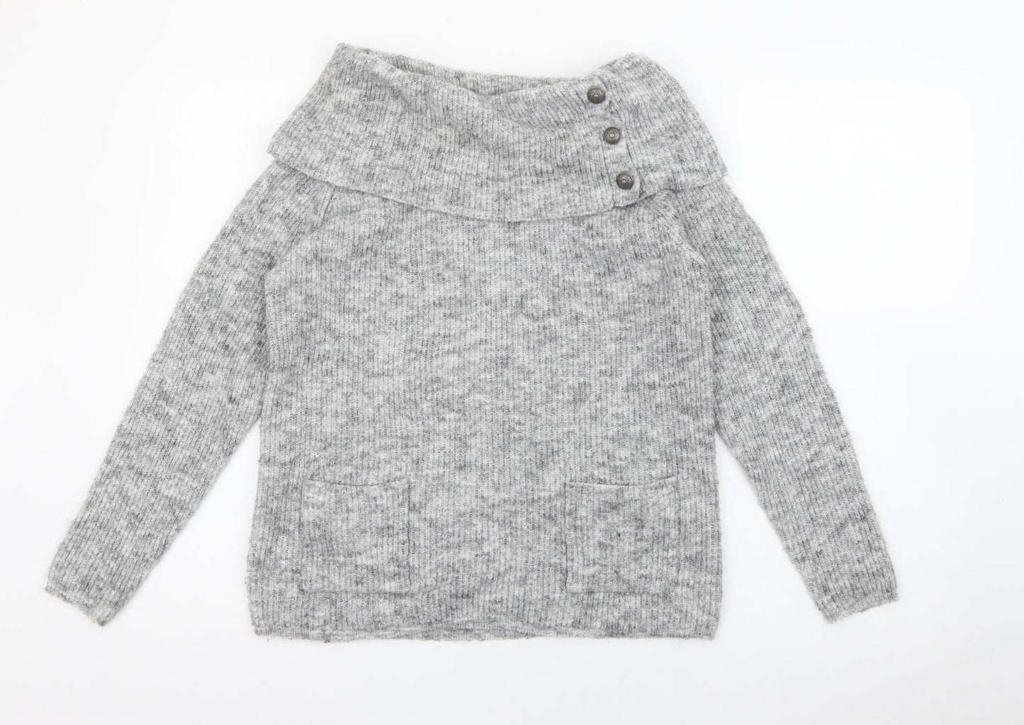 Womens UK Size M Simon Jeffrey Grey Pullover Jumper
