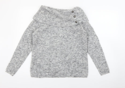 Womens UK Size M Simon Jeffrey Grey Pullover Jumper
