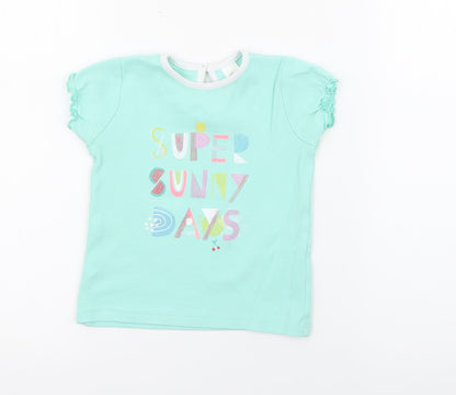 Baby Club Baby Blue  Cotton Pullover T-Shirt Size 18-24 Months Crew Neck Button - Super Sunny Days